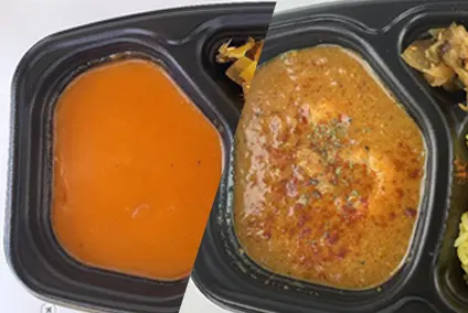 バターチキンカレー／ココナッツエビカレー